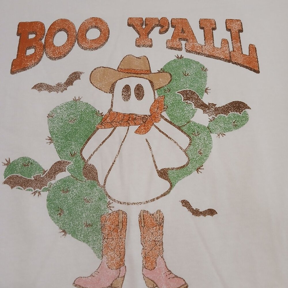 Halloween Cowboy Ghost Short Sleeve Cotton Tee